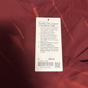 Lululemon Wunder Train Cropped Long sleeve